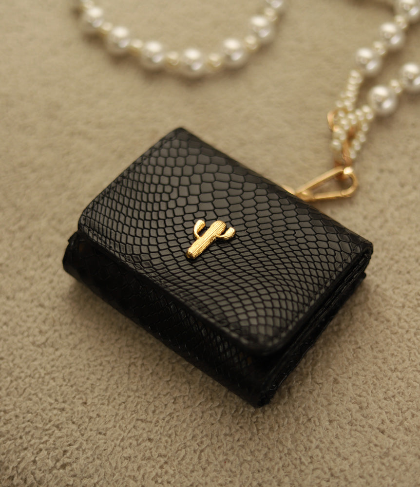 MINI AMAN BAG NEGRO TEXTURIZADO PEARL EDITION