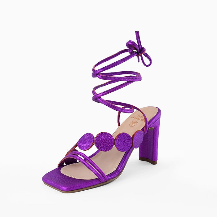 TACONES VENICE MORADO METALIZADO