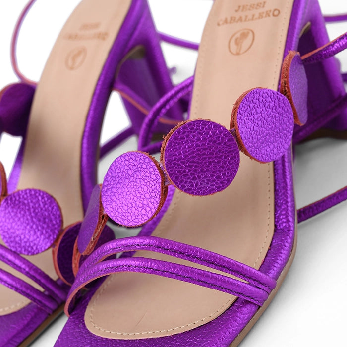 TACONES VENICE MORADO METALIZADO