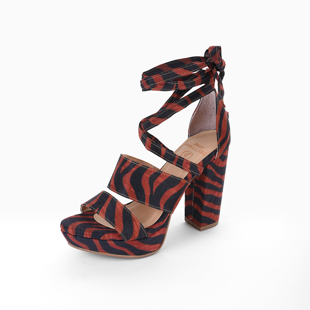 TACONES SISLY PRINT MIEL