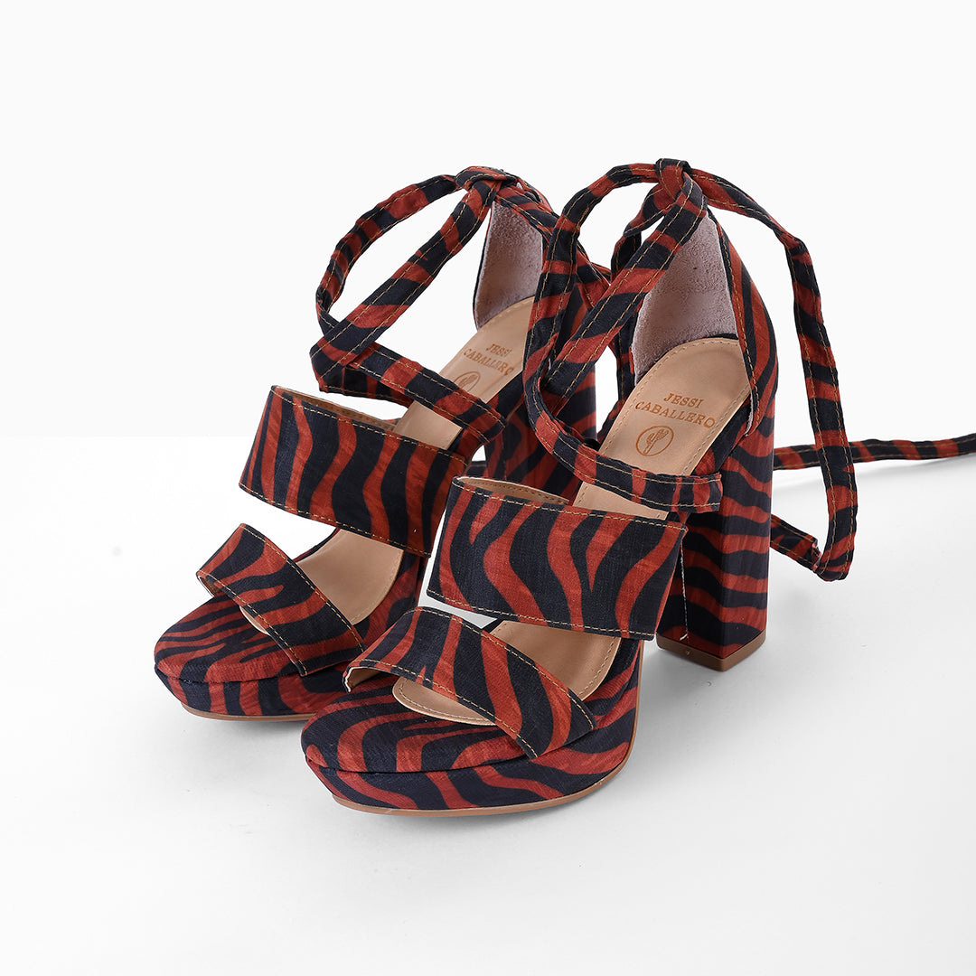 TACONES SISLY PRINT MIEL