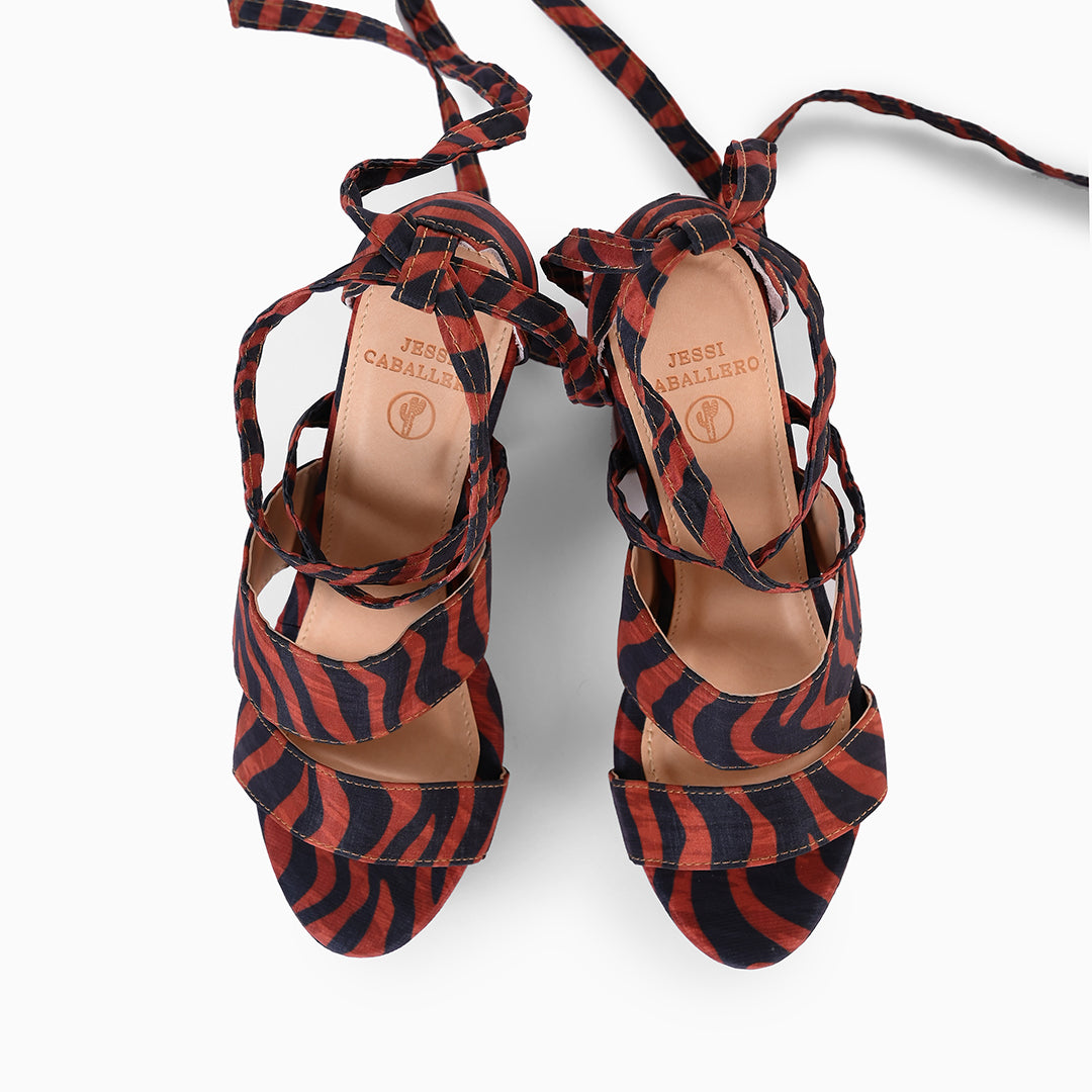 TACONES SISLY PRINT MIEL