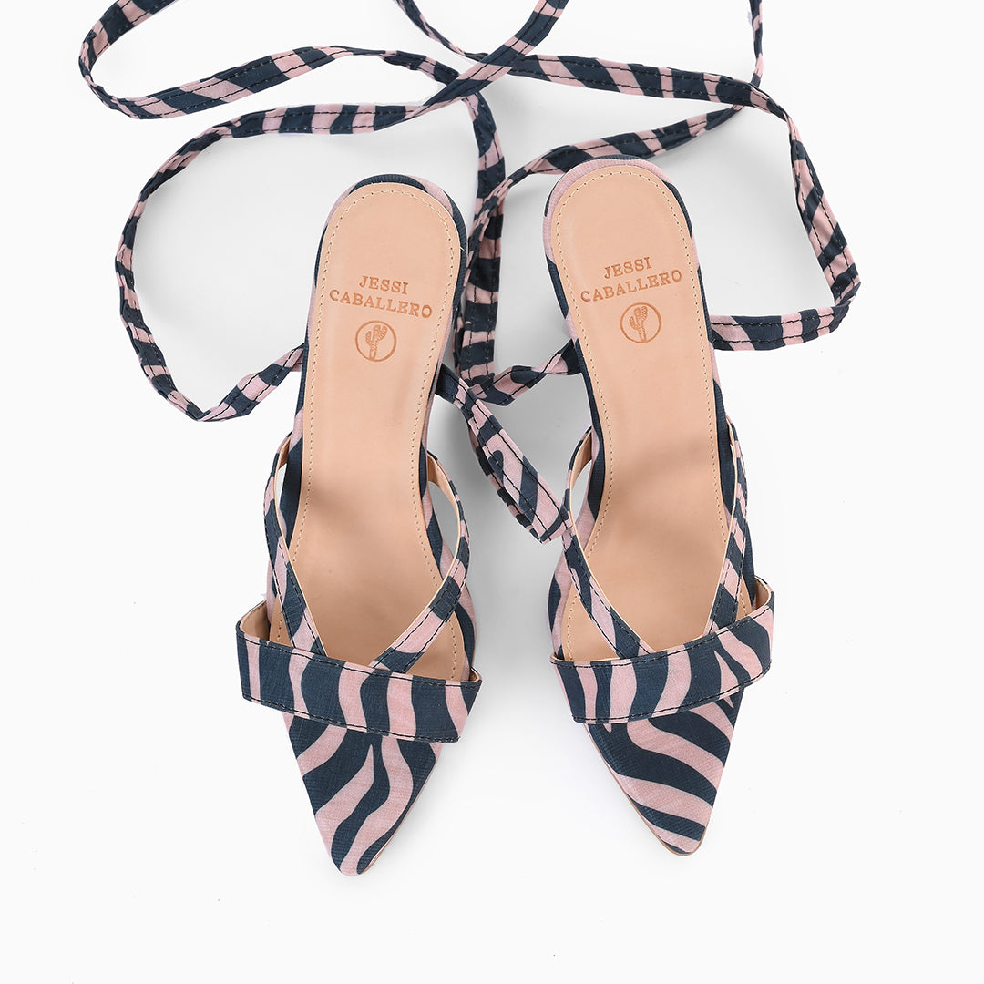 TACONES LLAMA PRINT BEIGE