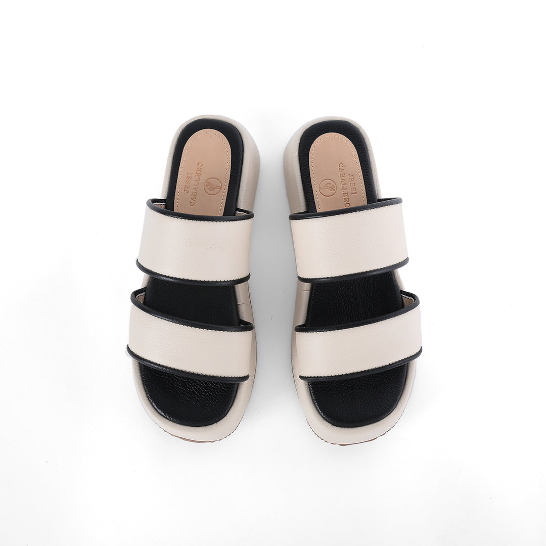 SANDALIA PORTO BLANCO HUESO X NEGRO