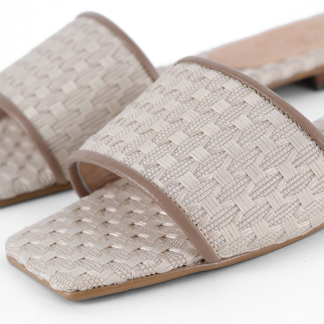 SANDALIA AYRA TEXTIL HUESO X BEIGE