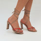TACONES GAIRA BEIGE X NARANJA (PRODUCTO SIN POSIBILIDAD DE CAMBIO)