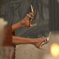 TACONES LUZARD FOLIA ORO