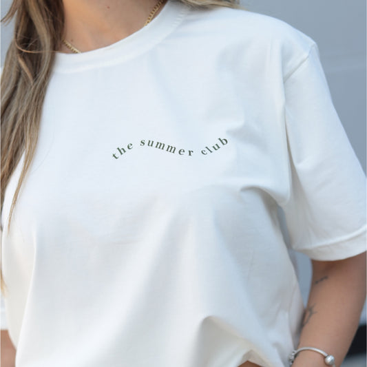 CAMISETA THE SUMMER CLUB BLANCO HUESO X VERDE