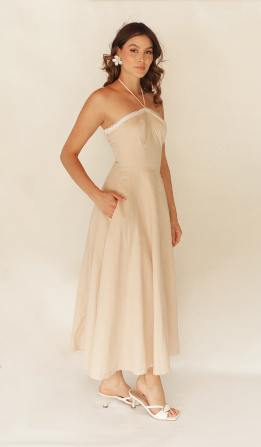 VESTIDO JAZMIN CAMEL (Pre order)