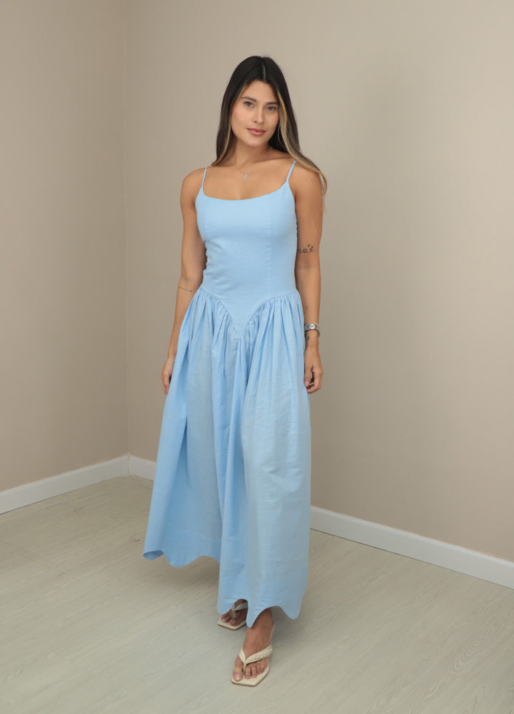 VESTIDO ARIEL AZUL LARGO