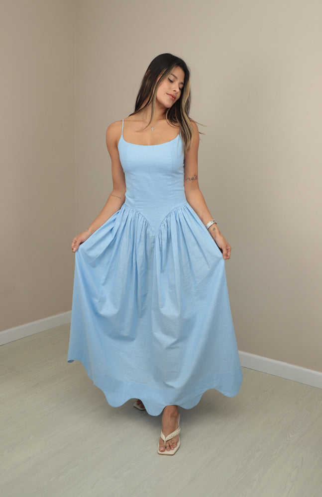 VESTIDO ARIEL AZUL LARGO