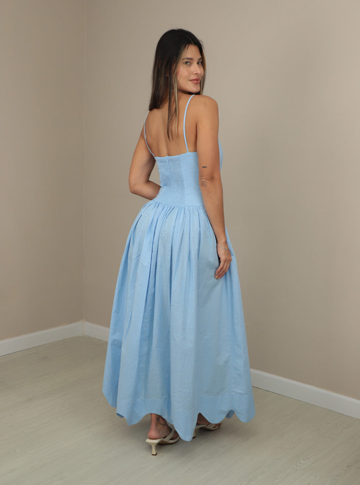 VESTIDO ARIEL AZUL LARGO