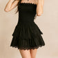VESTIDO CORTO EN OJALILLO SOPHIE NEGRO