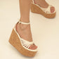 SANDALIAS DE PLATAFORMA EN CUERO Y CORCHO PARA MUJER VERA BLANCO HUESO