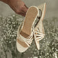 TACONES EN CUERO PARA MUJER SABANA BLANCO HUESO