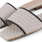 SANDALIA AYRA TEXTIL HUESO X NEGRO