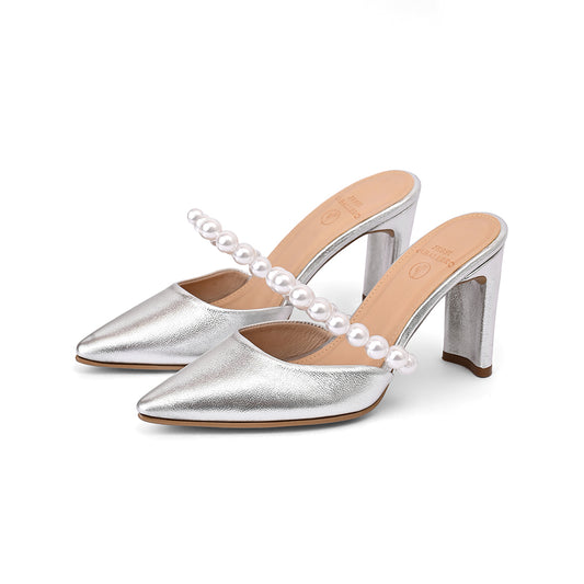 TACONES LUZARD FOLIA PLATA