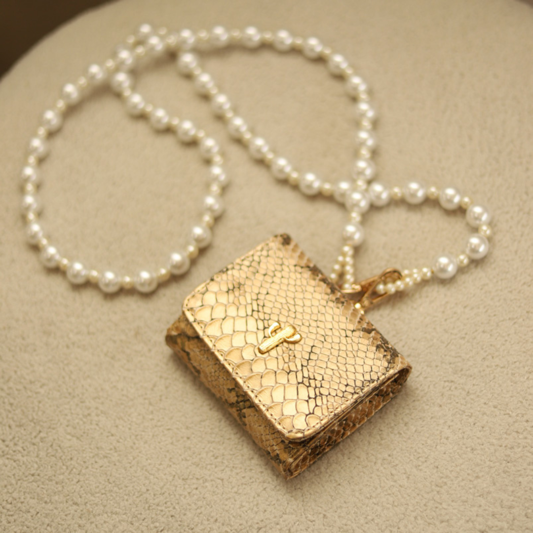 MINI AMAN BAG DORADO CASCABEL PEARL EDITION