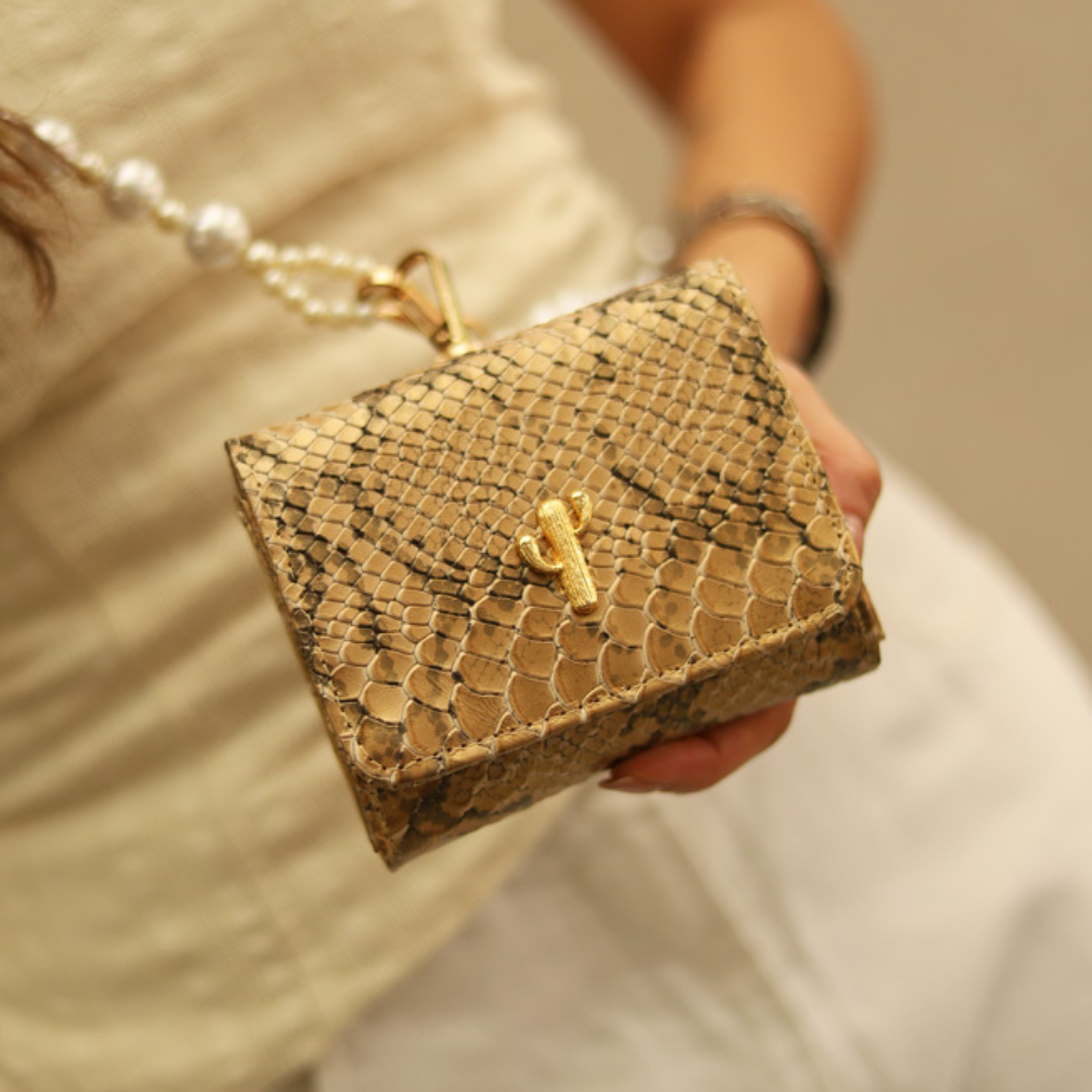 MINI AMAN BAG DORADO CASCABEL PEARL EDITION