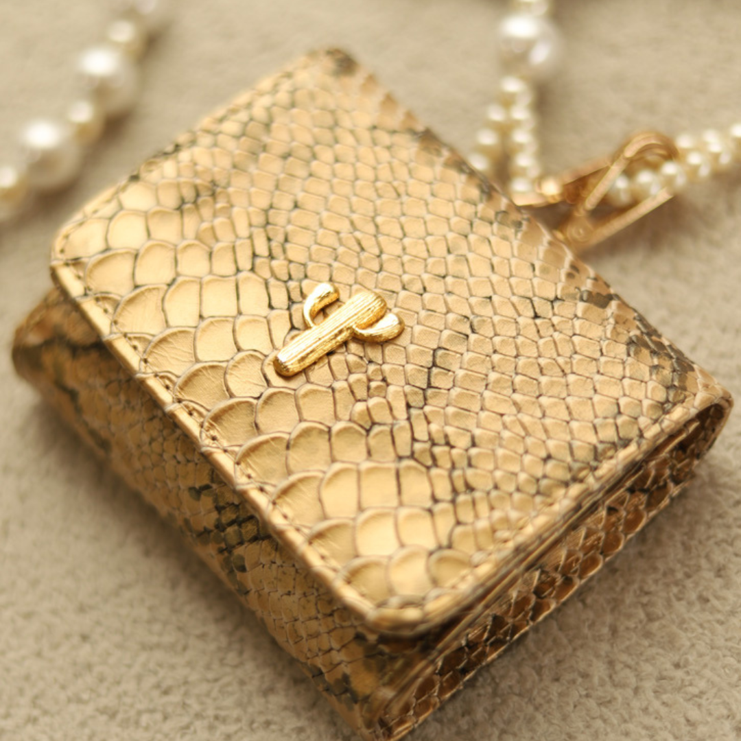 MINI AMAN BAG DORADO CASCABEL PEARL EDITION