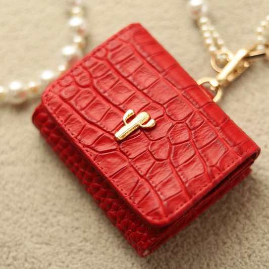 MINI AMAN BAG ROJO TEXTURIZADO PEARL EDITION