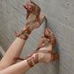 TACONES JULIETA BRONCE (PRODUCTO SIN POSIBILIDAD DE CAMBIO)
