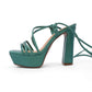 TACONES COTTA VERDE METALIZADO (PRODUCTO SIN POSIBILIDAD DE CAMBIO)