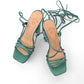 TACONES COTTA VERDE METALIZADO (PRODUCTO SIN POSIBILIDAD DE CAMBIO)